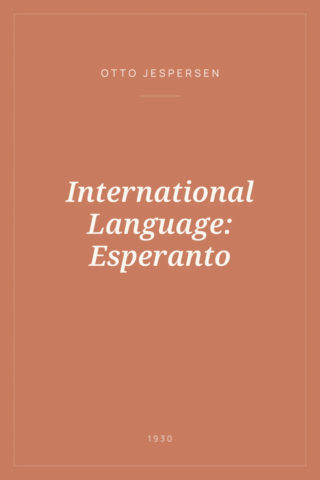 Portada de International Language: Esperanto