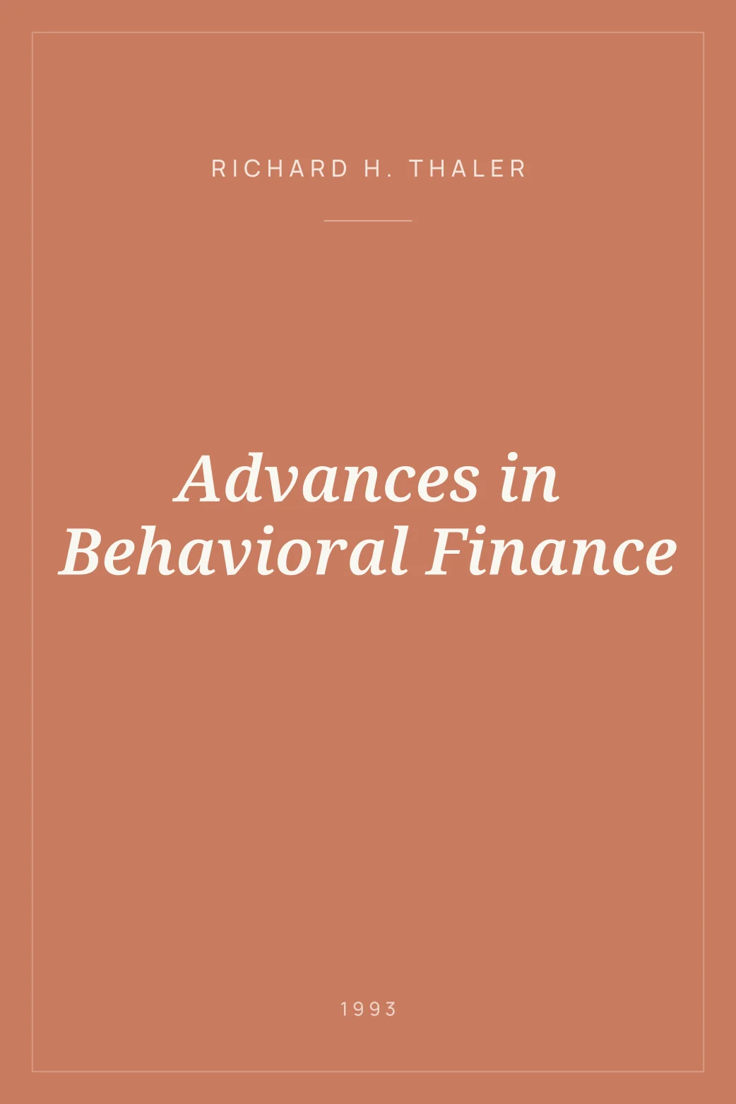 Portada de Advances in Behavioral Finance