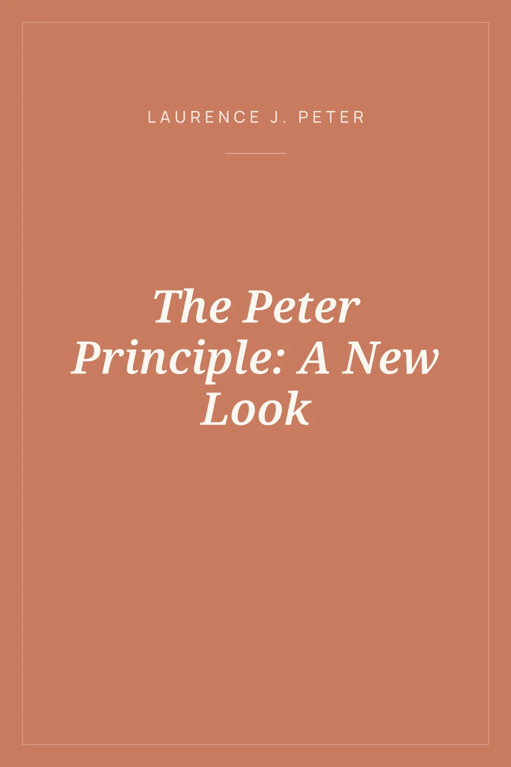 Portada de The Peter Principle: A New Look