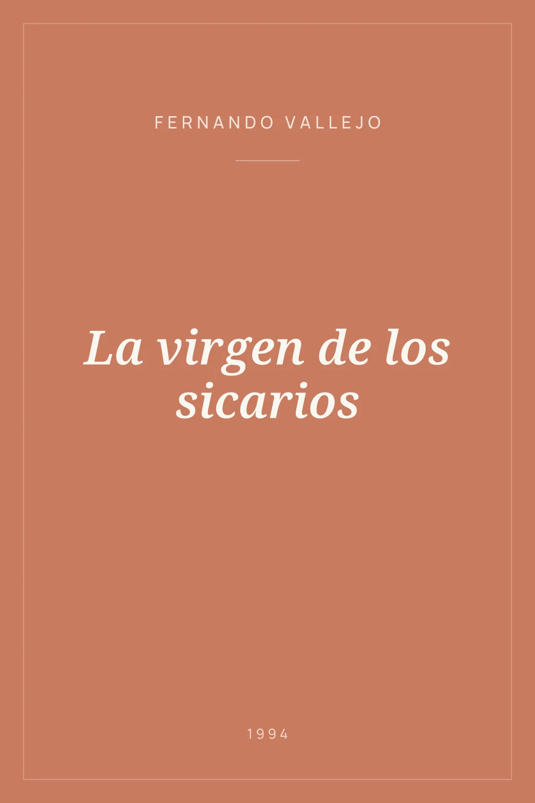 Portada de La virgen de los sicarios