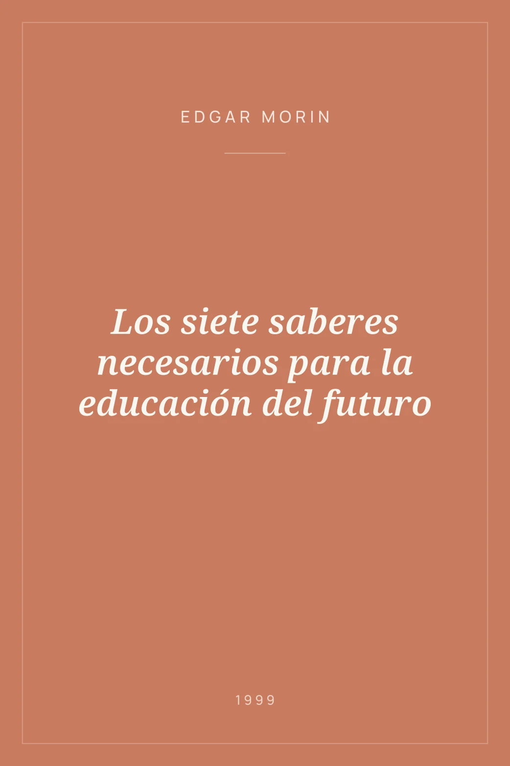 Portada de Los siete saberes necesarios para la educación del futuro