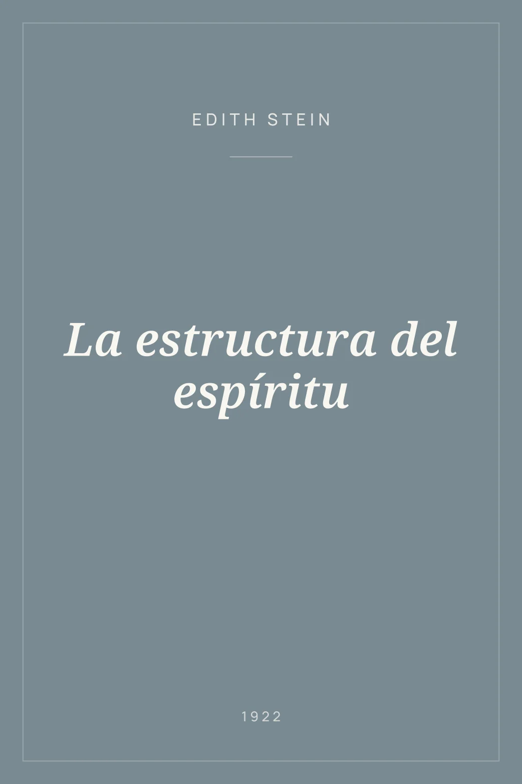 Portada de La estructura del espíritu
