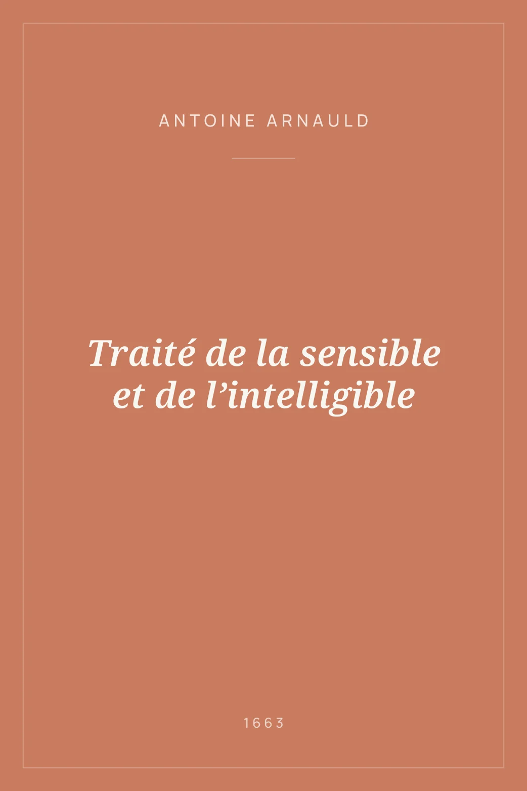 Portada de Traité de la sensible et de l’intelligible