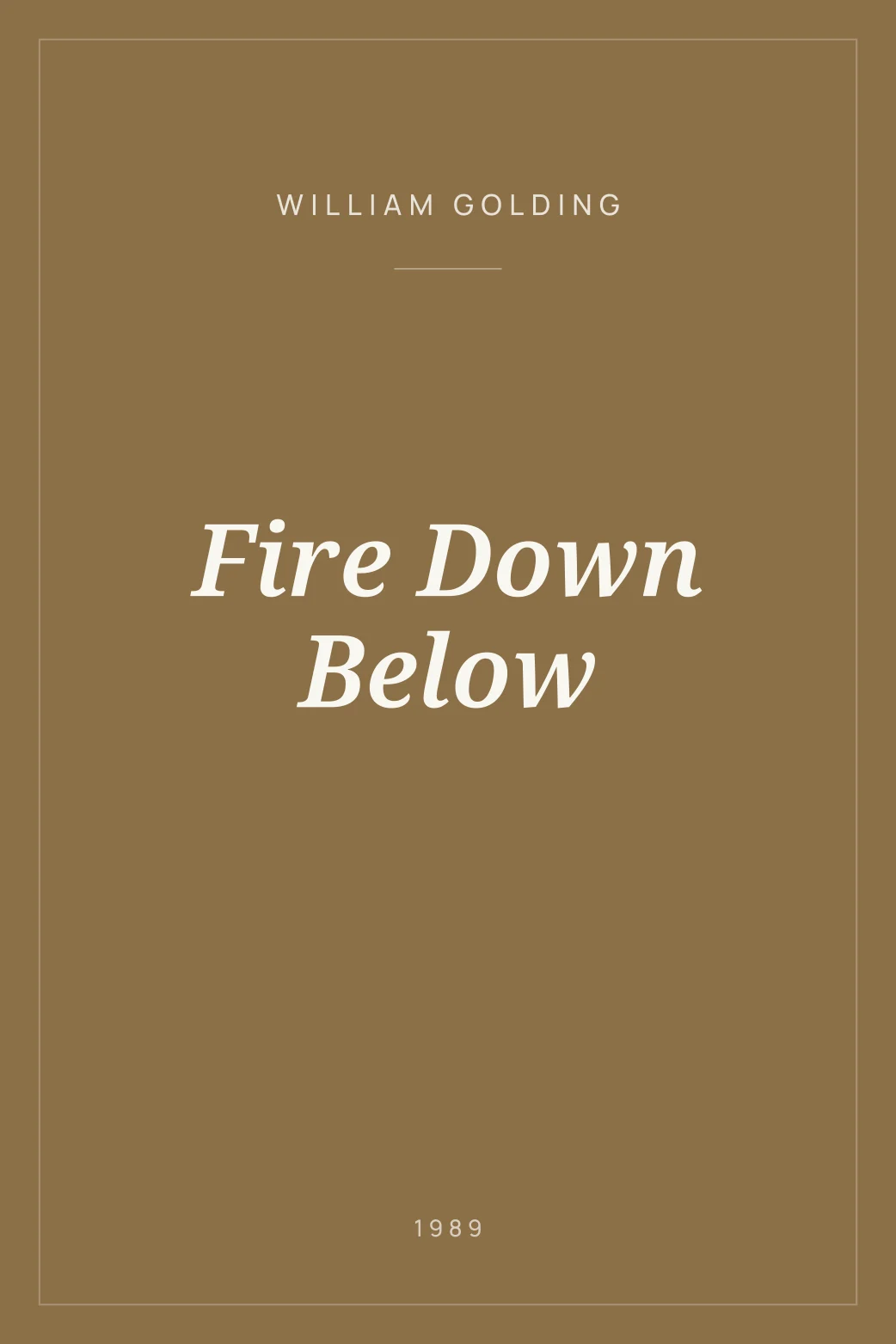 Portada de Fire Down Below