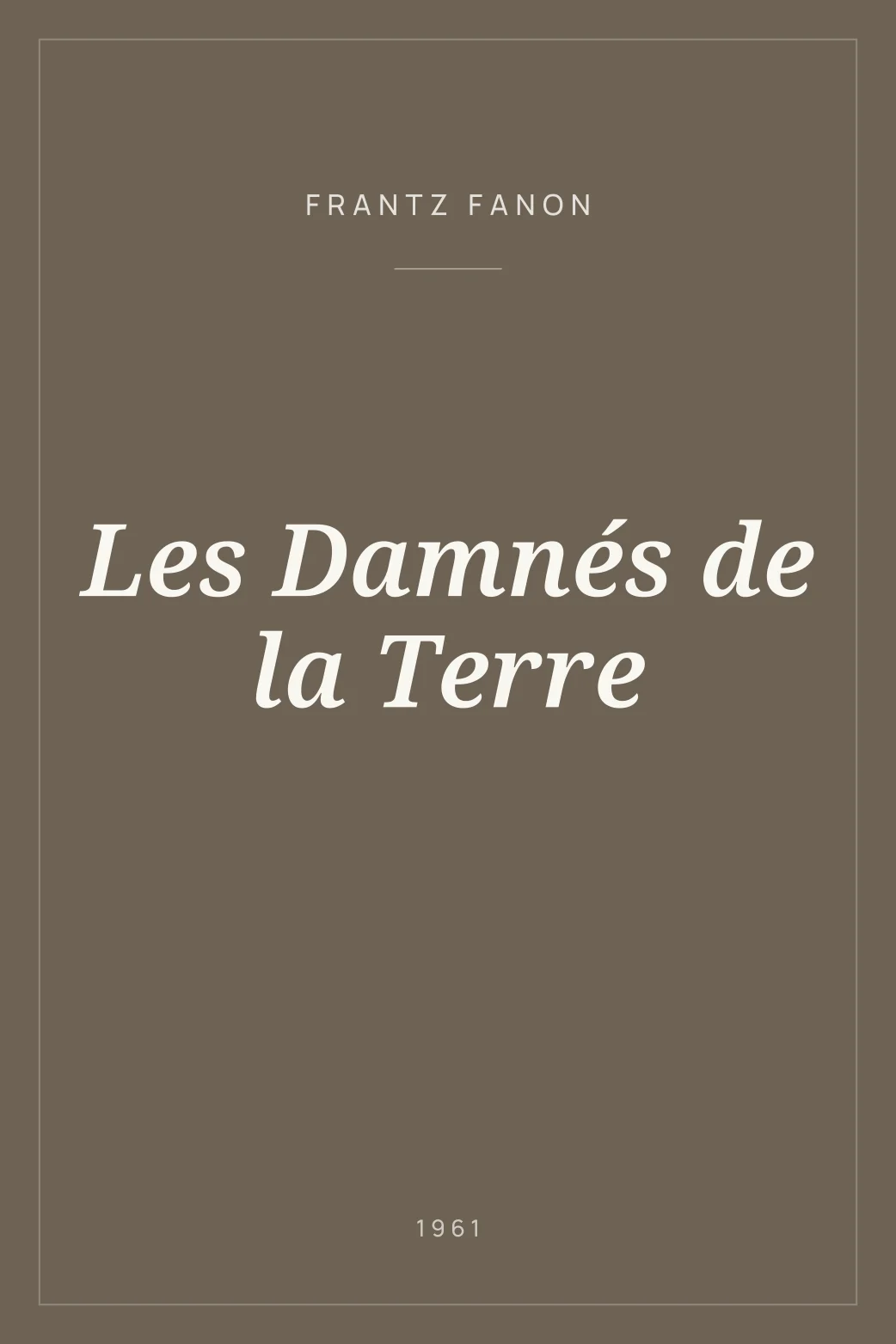 Portada de Les Damnés de la Terre