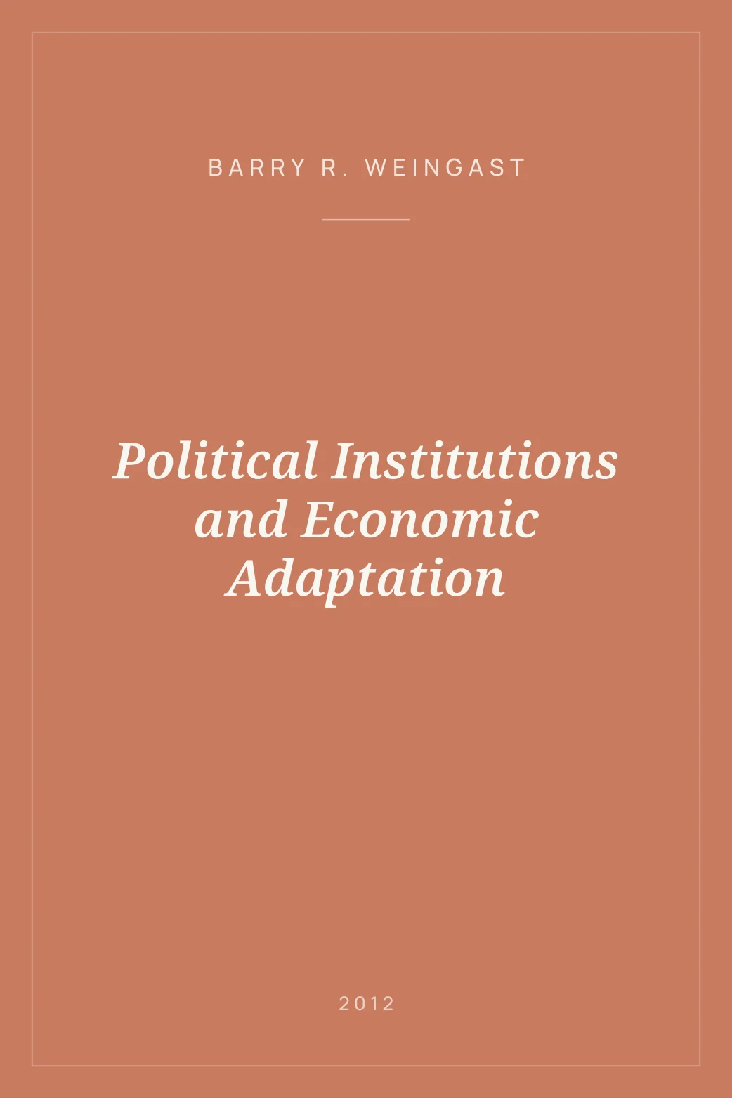 Portada de Political Institutions and Economic Adaptation
