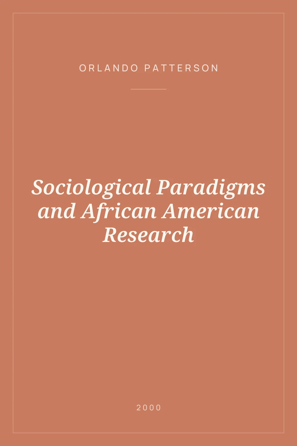 Portada de Sociological Paradigms and African American Research