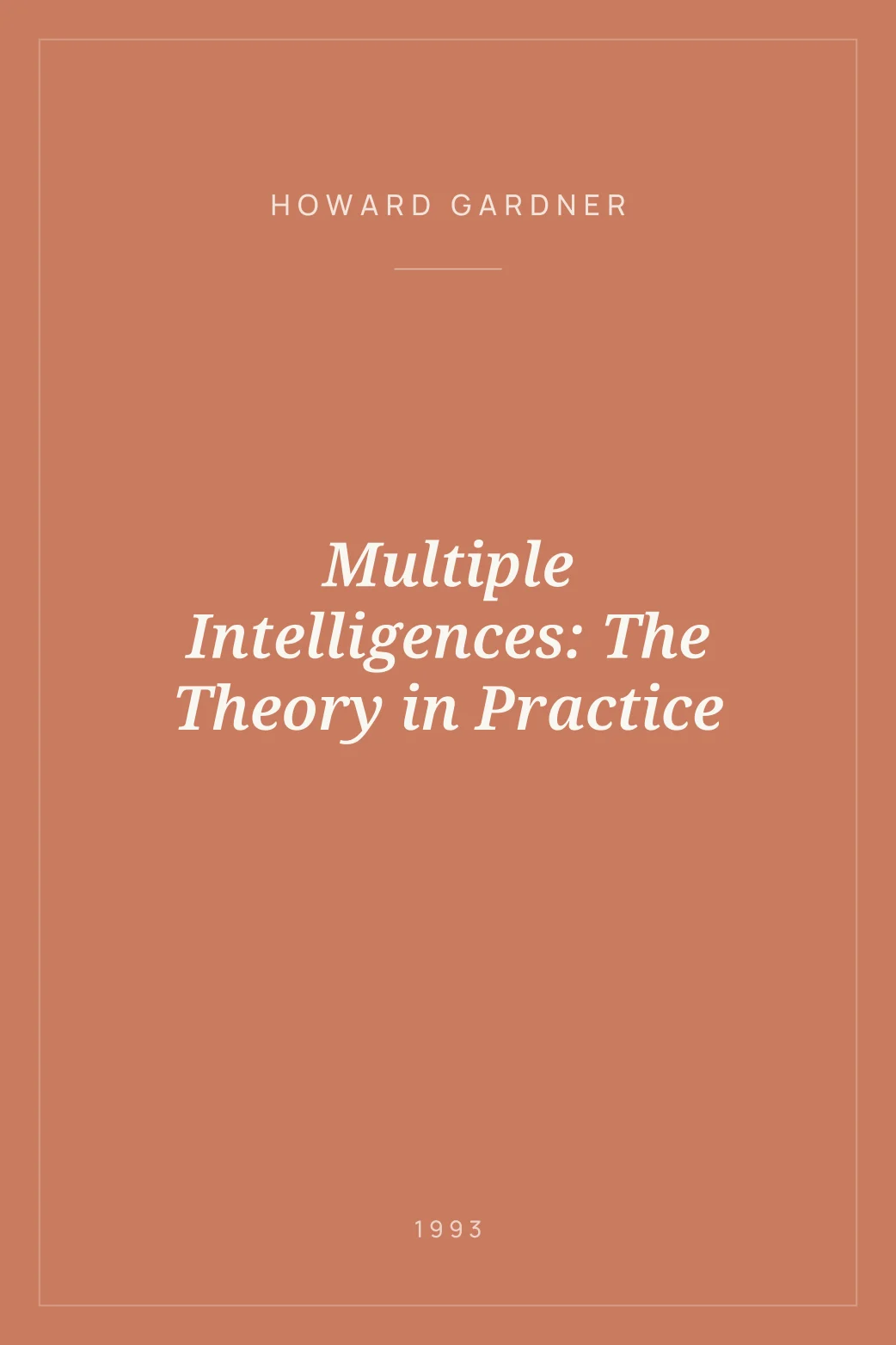 Portada de Multiple Intelligences: The Theory in Practice