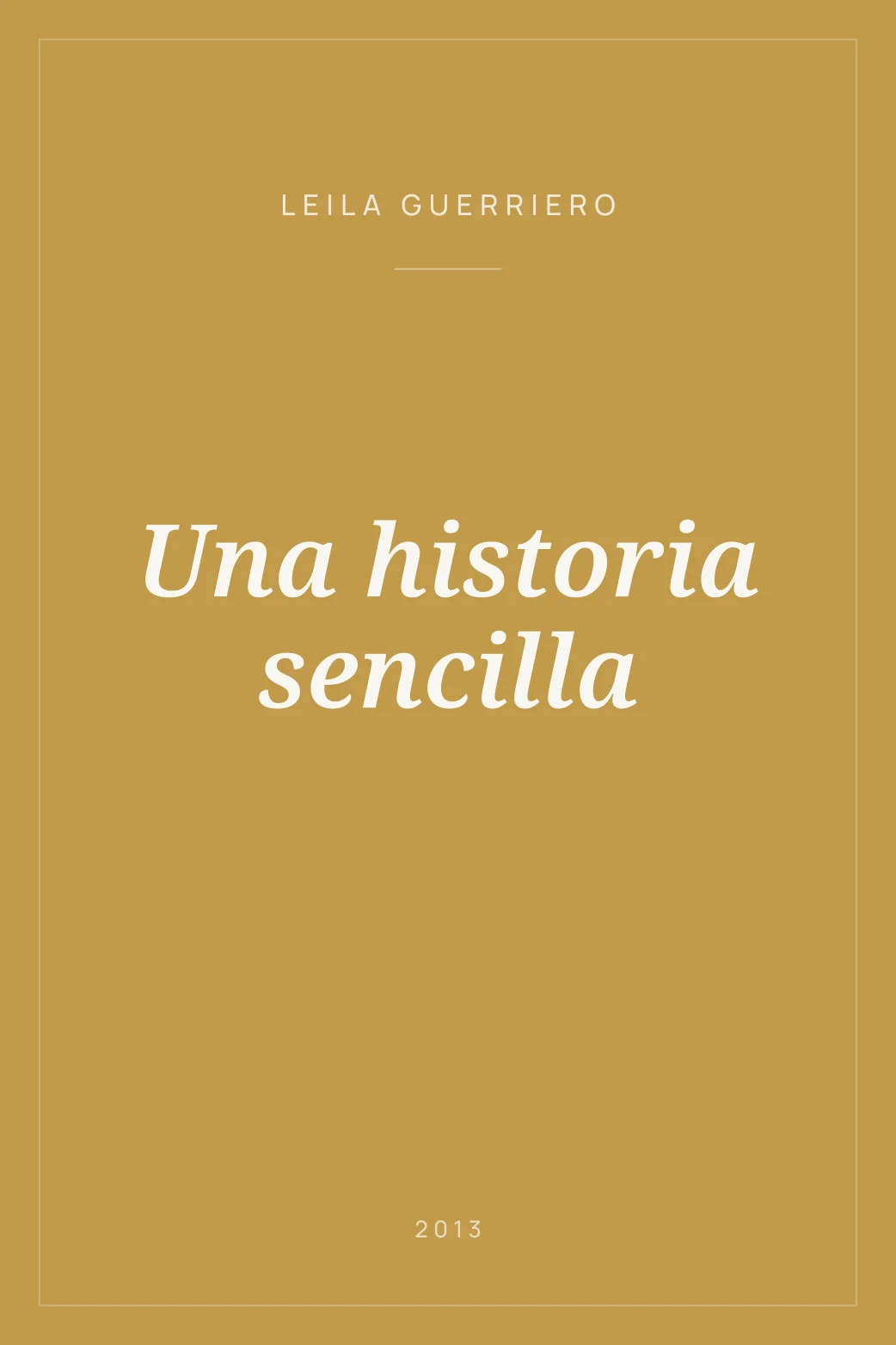 Portada de Una historia sencilla