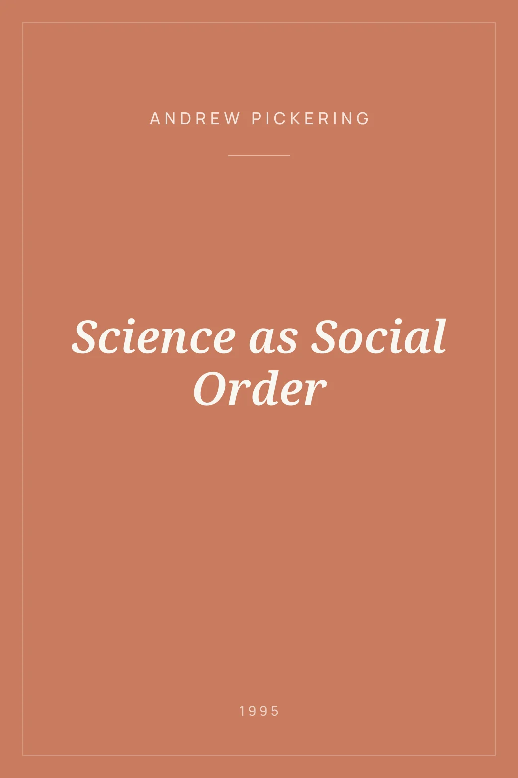 Portada de Science as Social Order