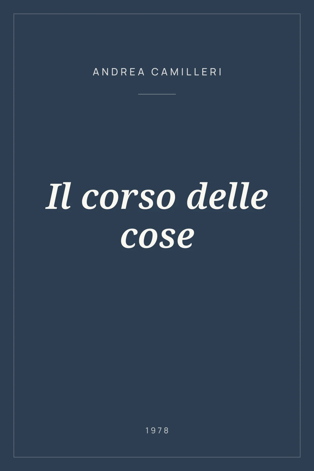 Portada de Il corso delle cose