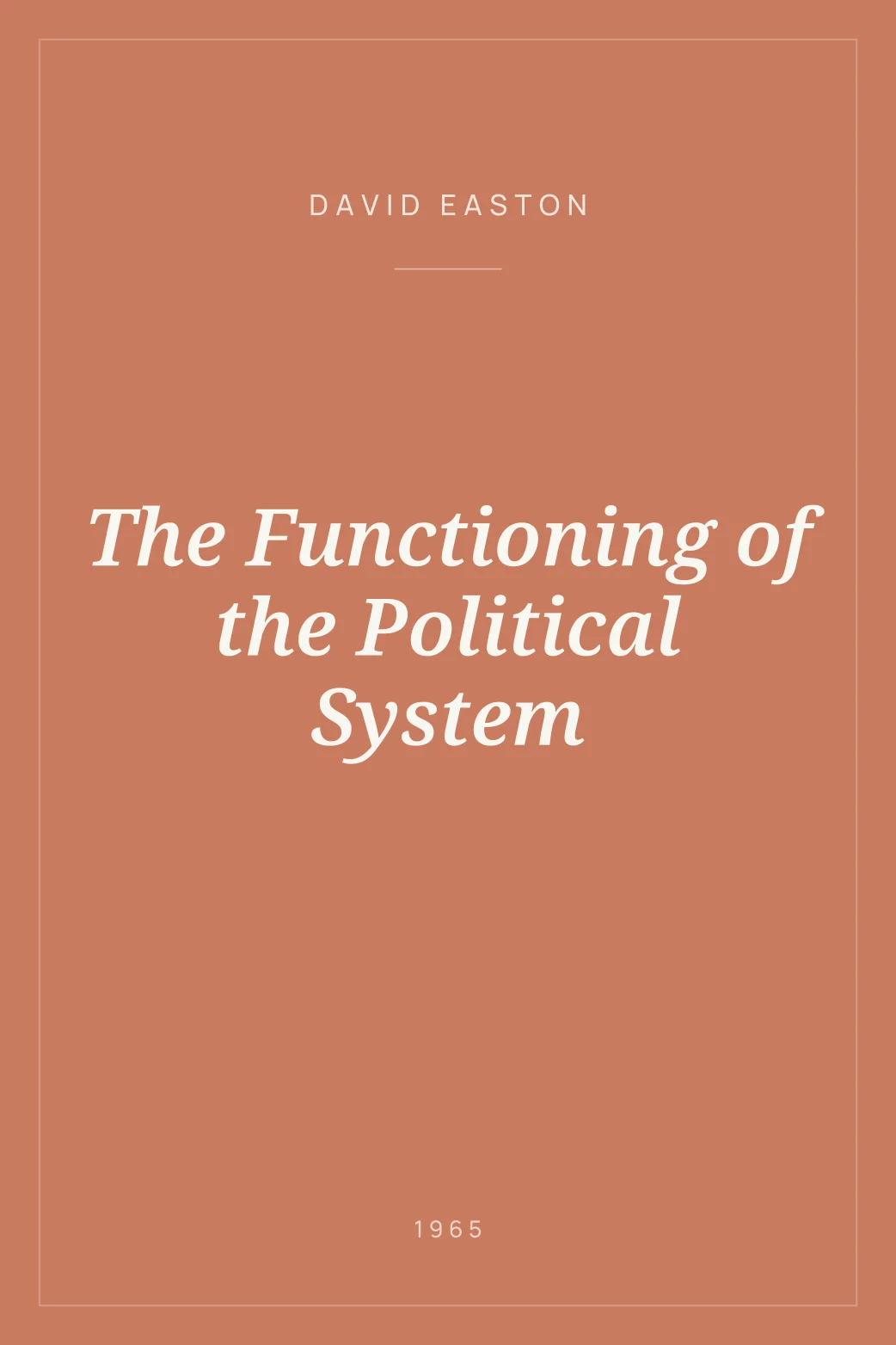 Portada de The Functioning of the Political System
