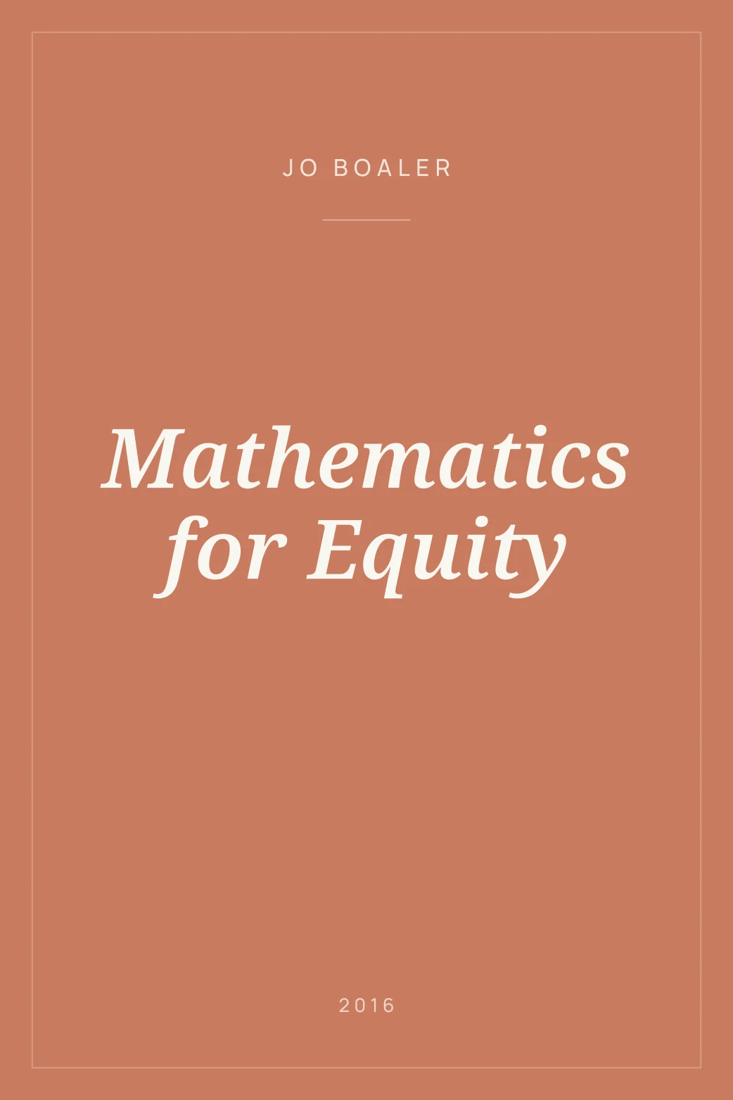 Portada de Mathematics for Equity