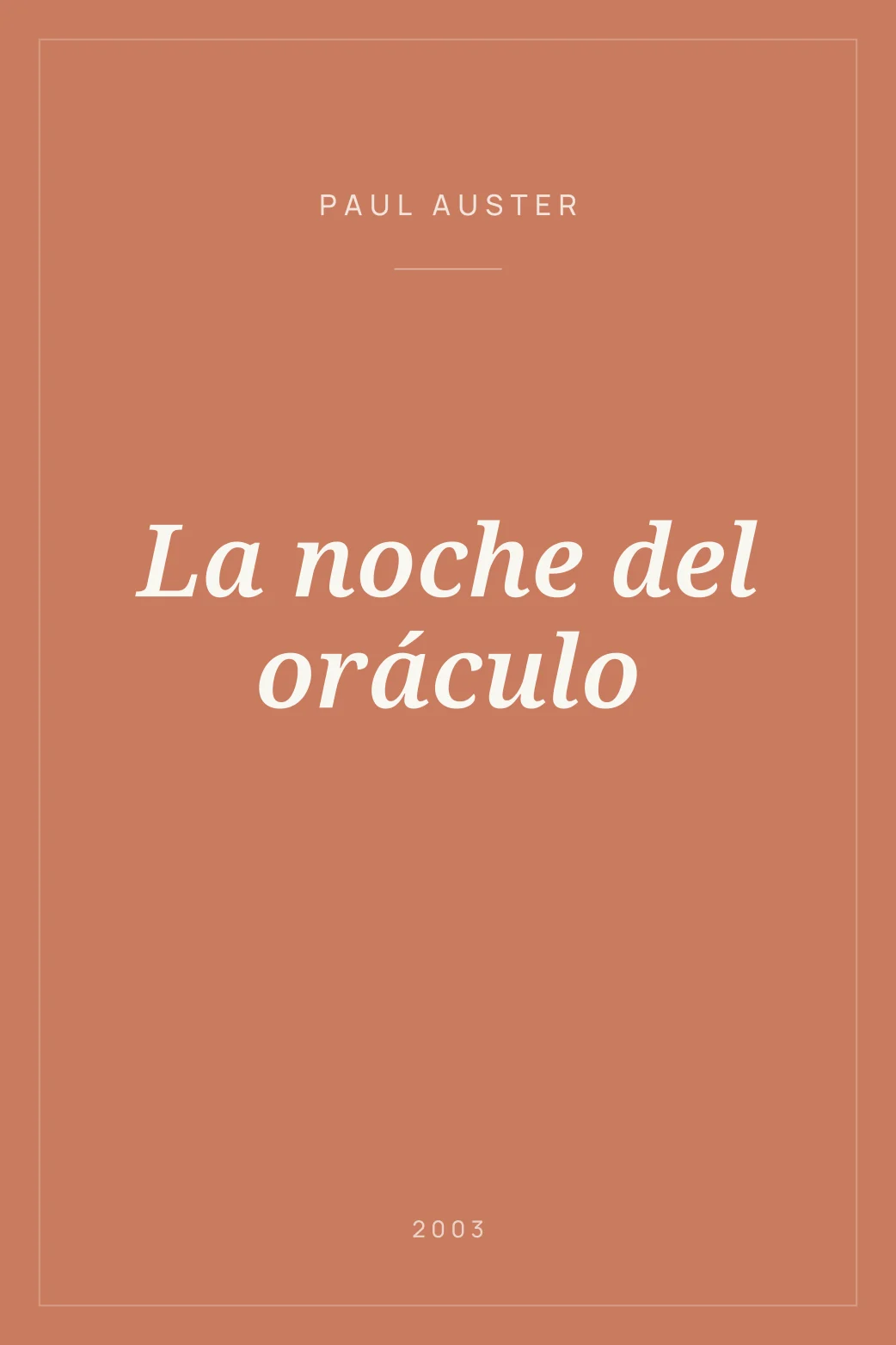 Portada de La noche del oráculo