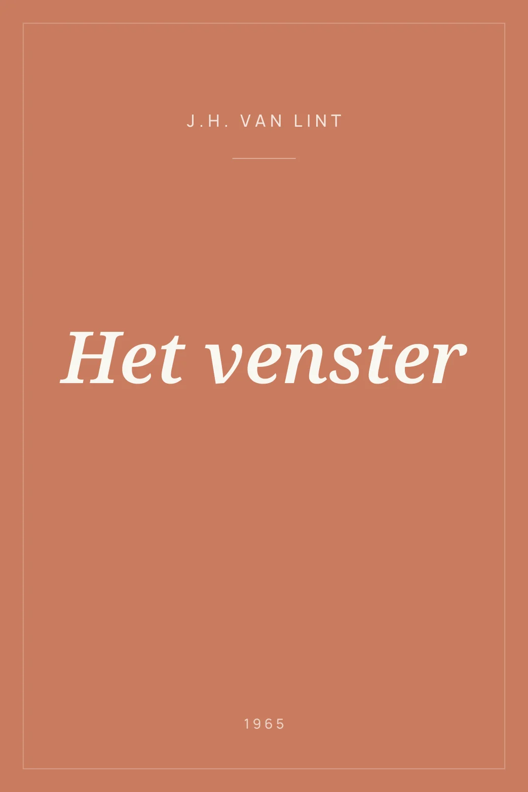 Portada de Het venster