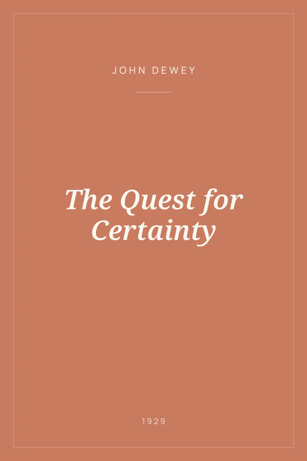 Portada de The Quest for Certainty