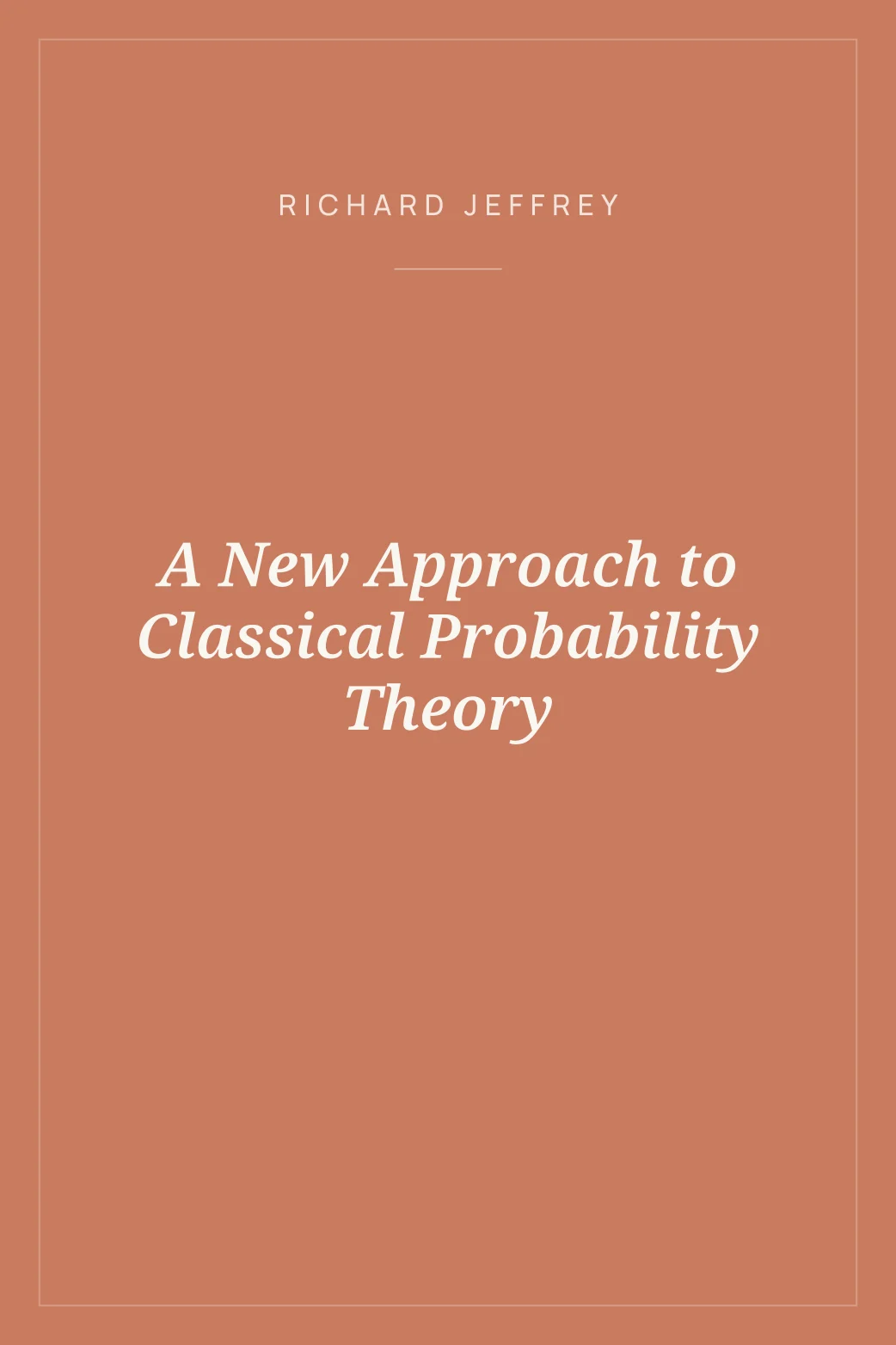 Portada de A New Approach to Classical Probability Theory
