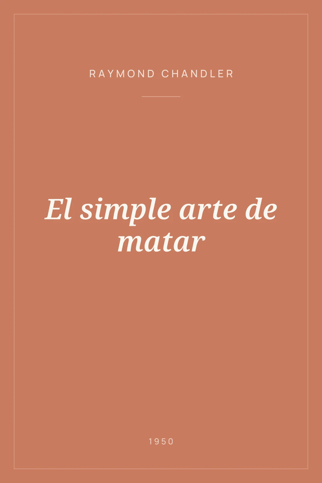 Portada de El simple arte de matar