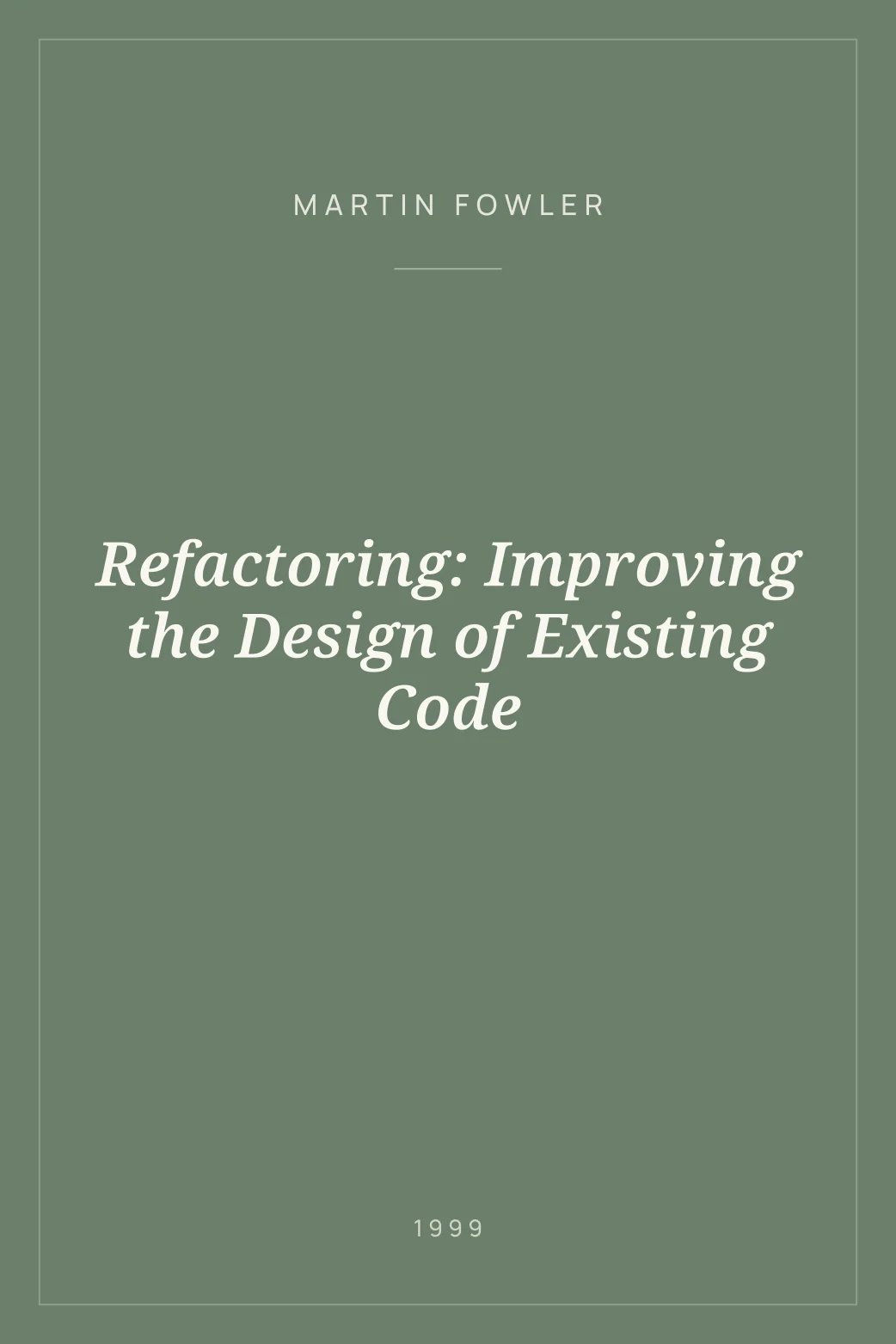 Portada de Refactoring: Improving the Design of Existing Code