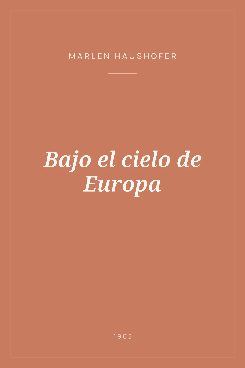 Portada de Bajo el cielo de Europa