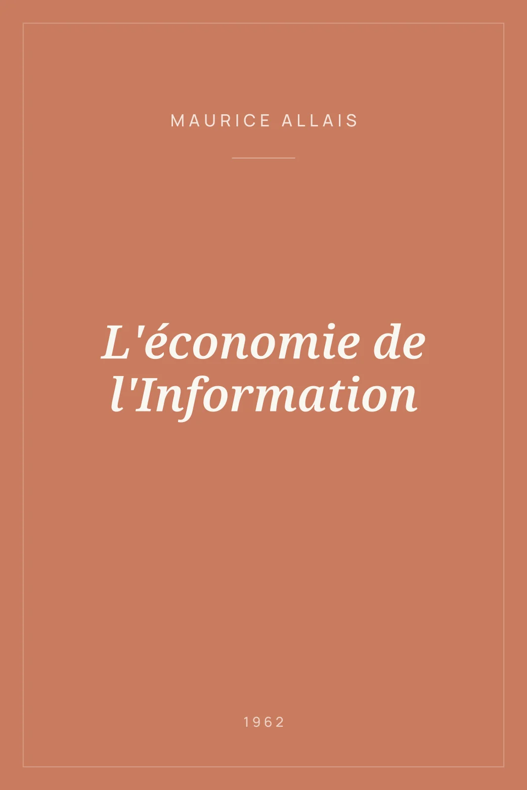 Portada de L'économie de l'Information