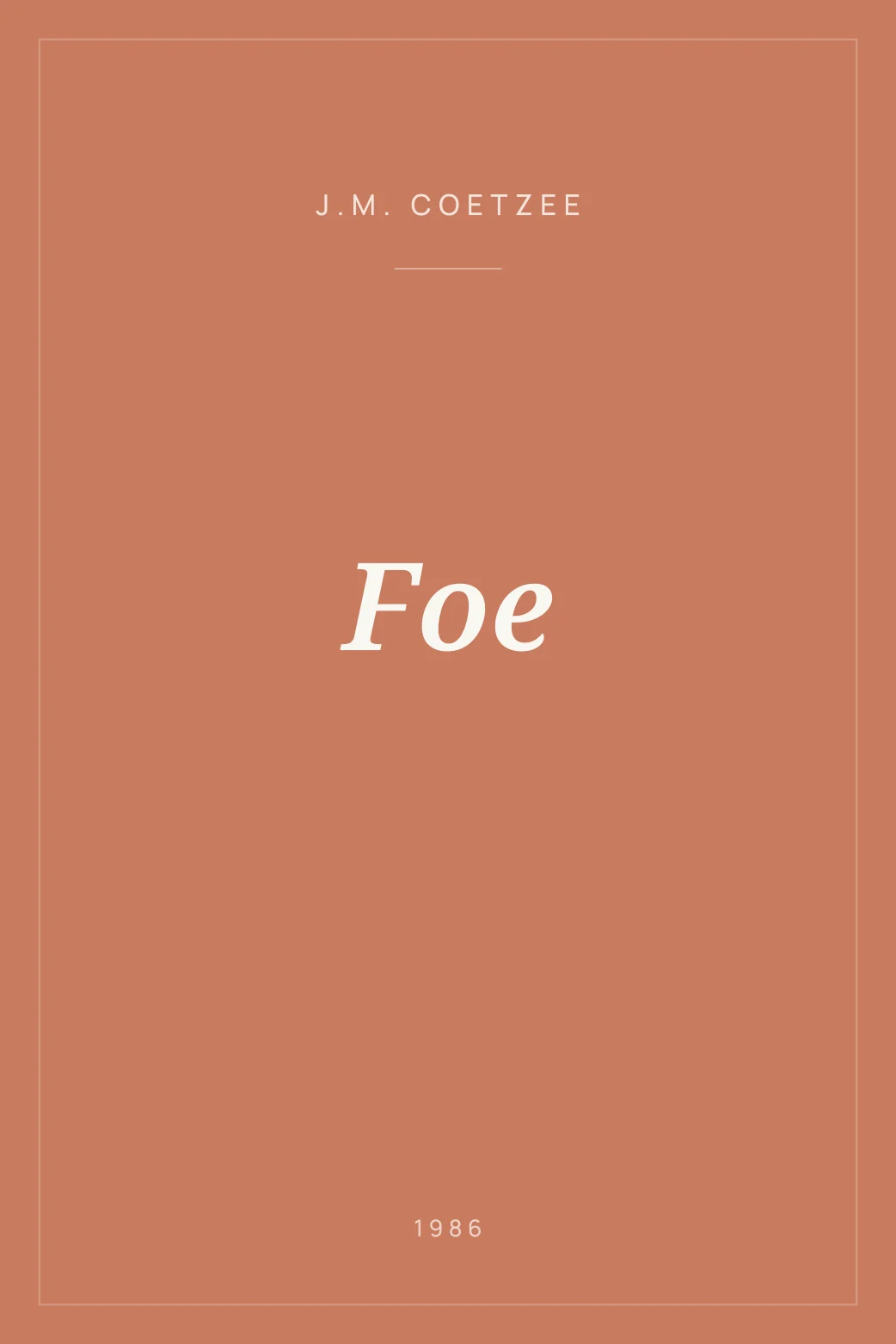 Portada de Foe
