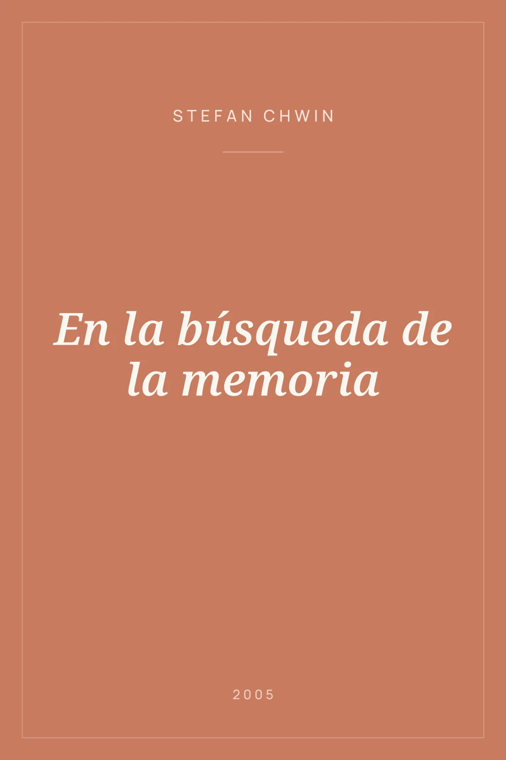 Portada de En la búsqueda de la memoria
