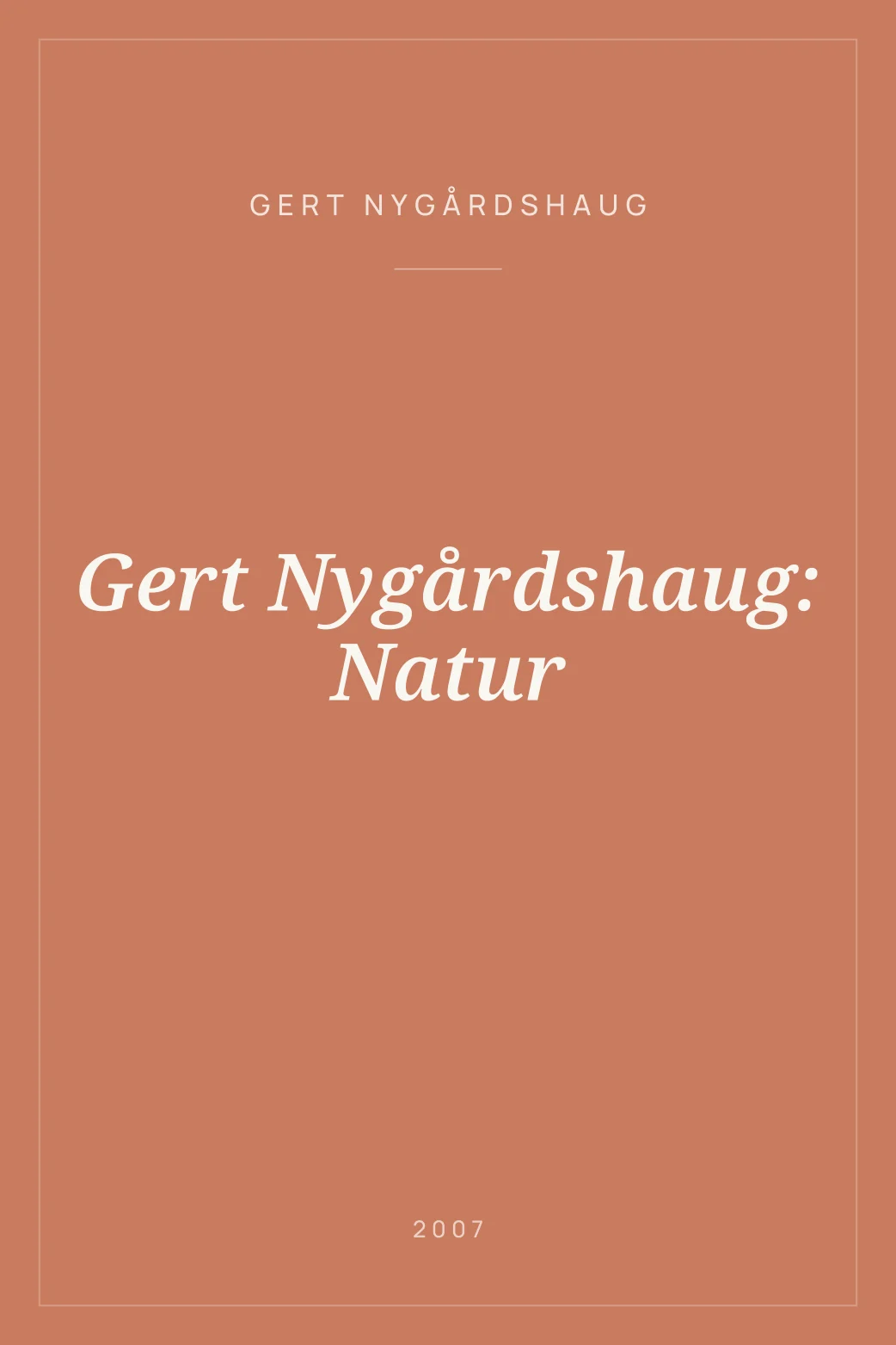 Portada de Gert Nygårdshaug: Natur