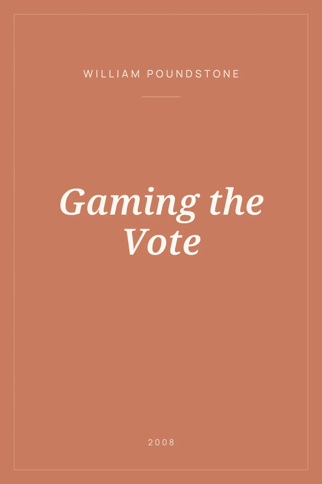Portada de Gaming the Vote