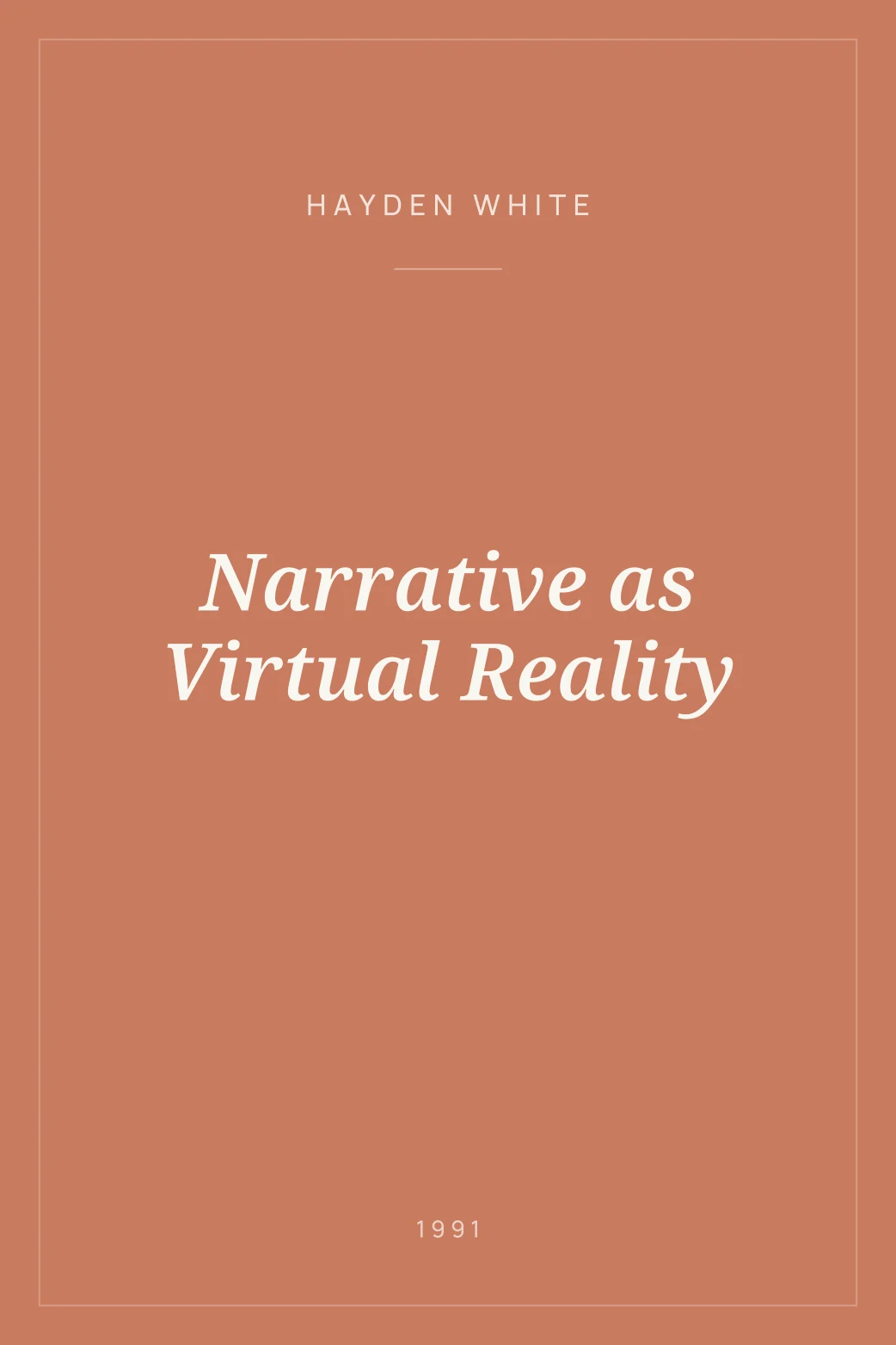 Portada de Narrative as Virtual Reality