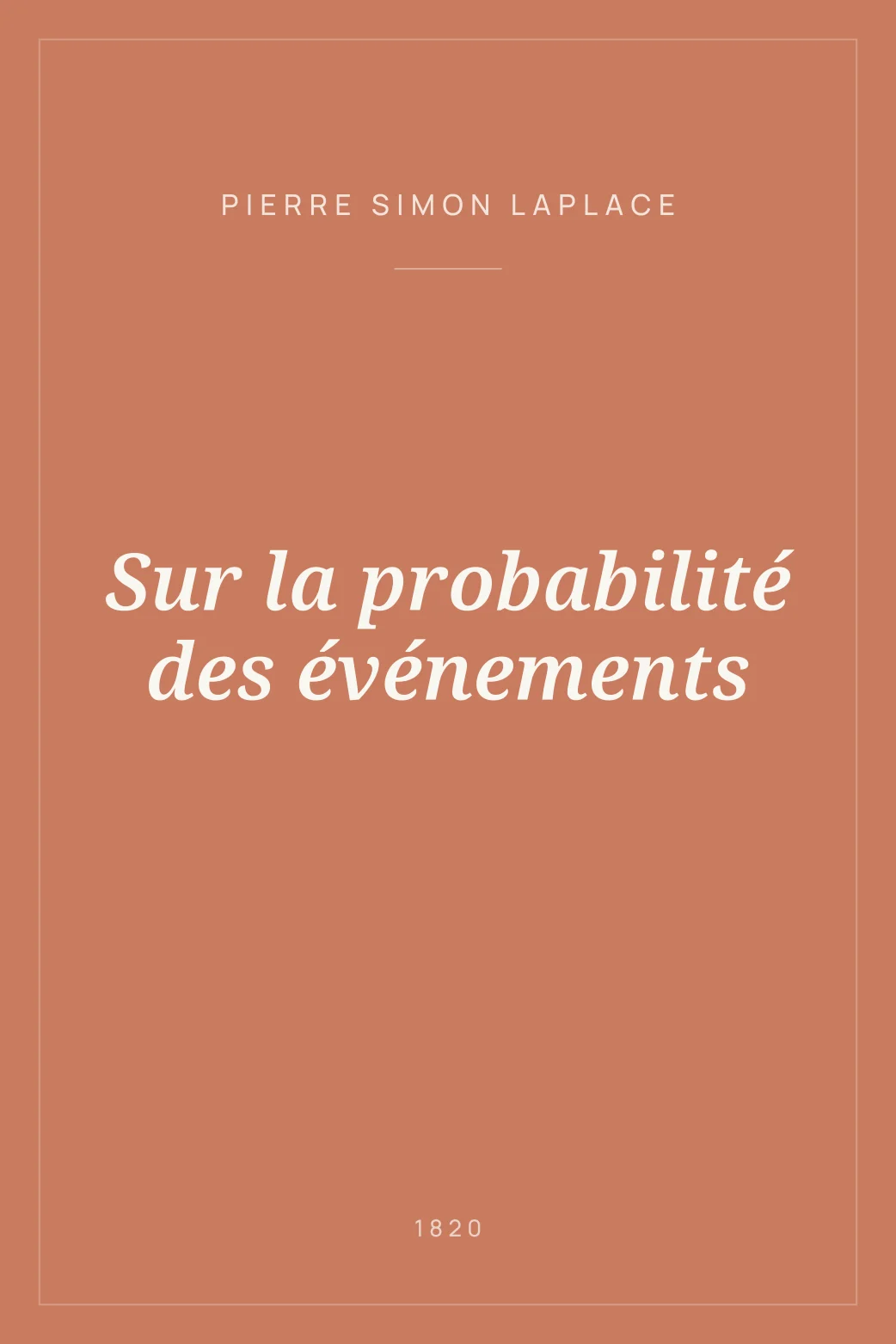 Portada de Sur la probabilité des événements