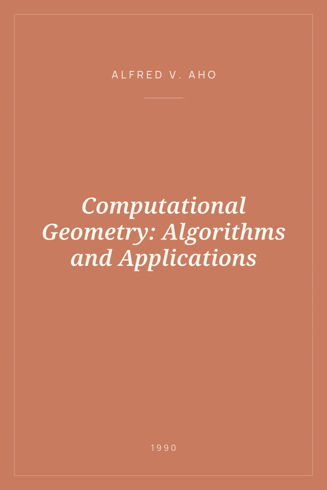 Portada de Computational Geometry: Algorithms and Applications