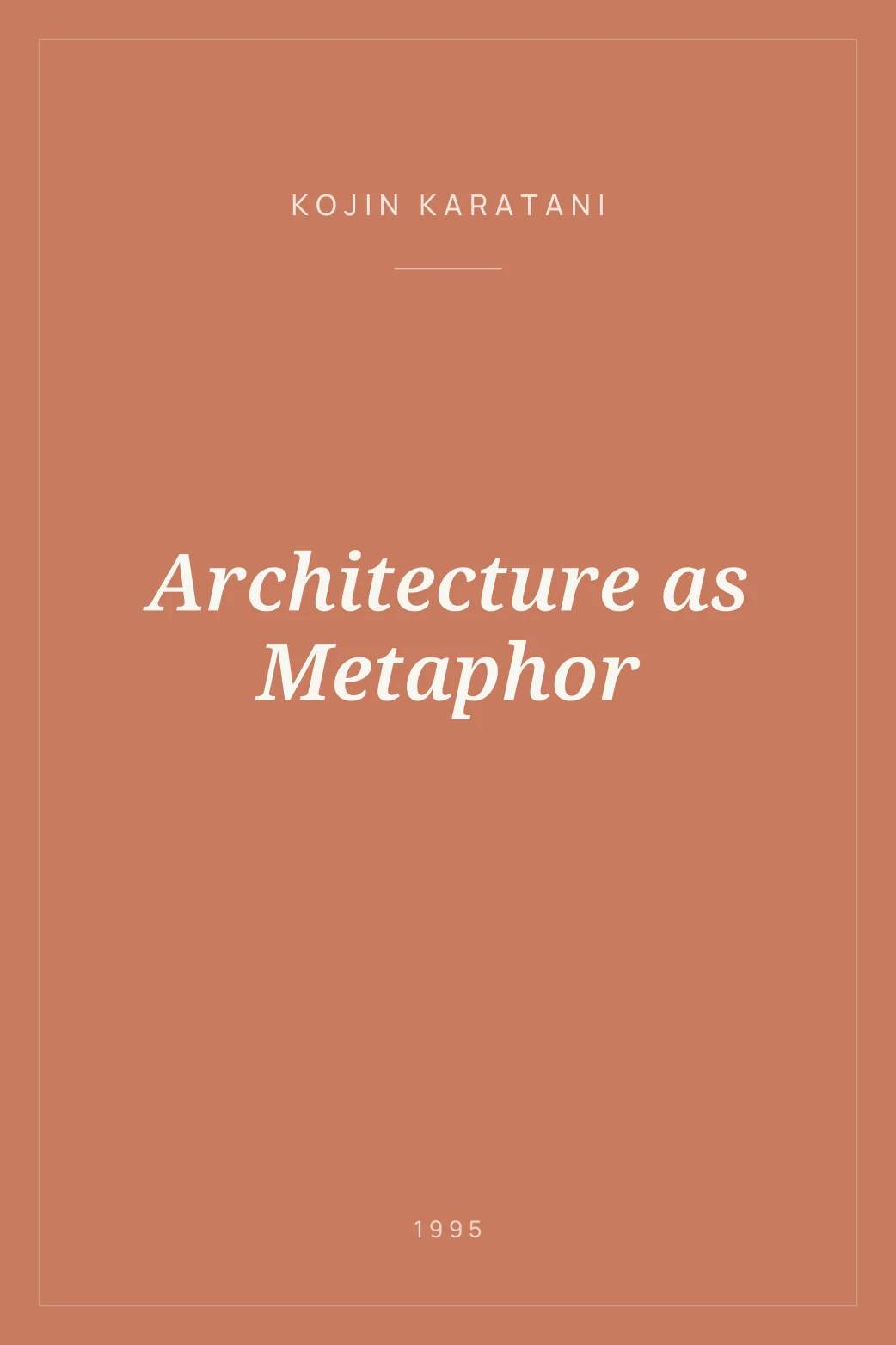 Portada de Architecture as Metaphor