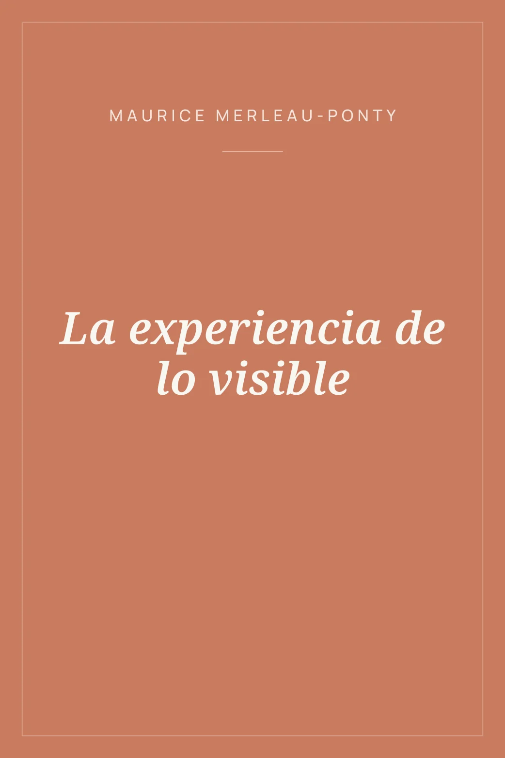 Portada de La experiencia de lo visible