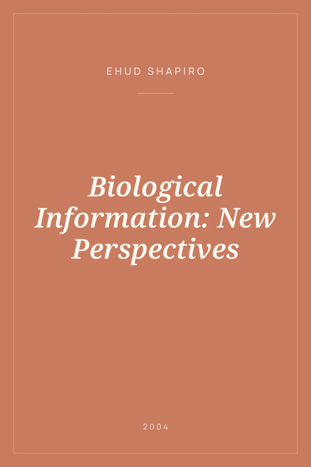 Portada de Biological Information: New Perspectives