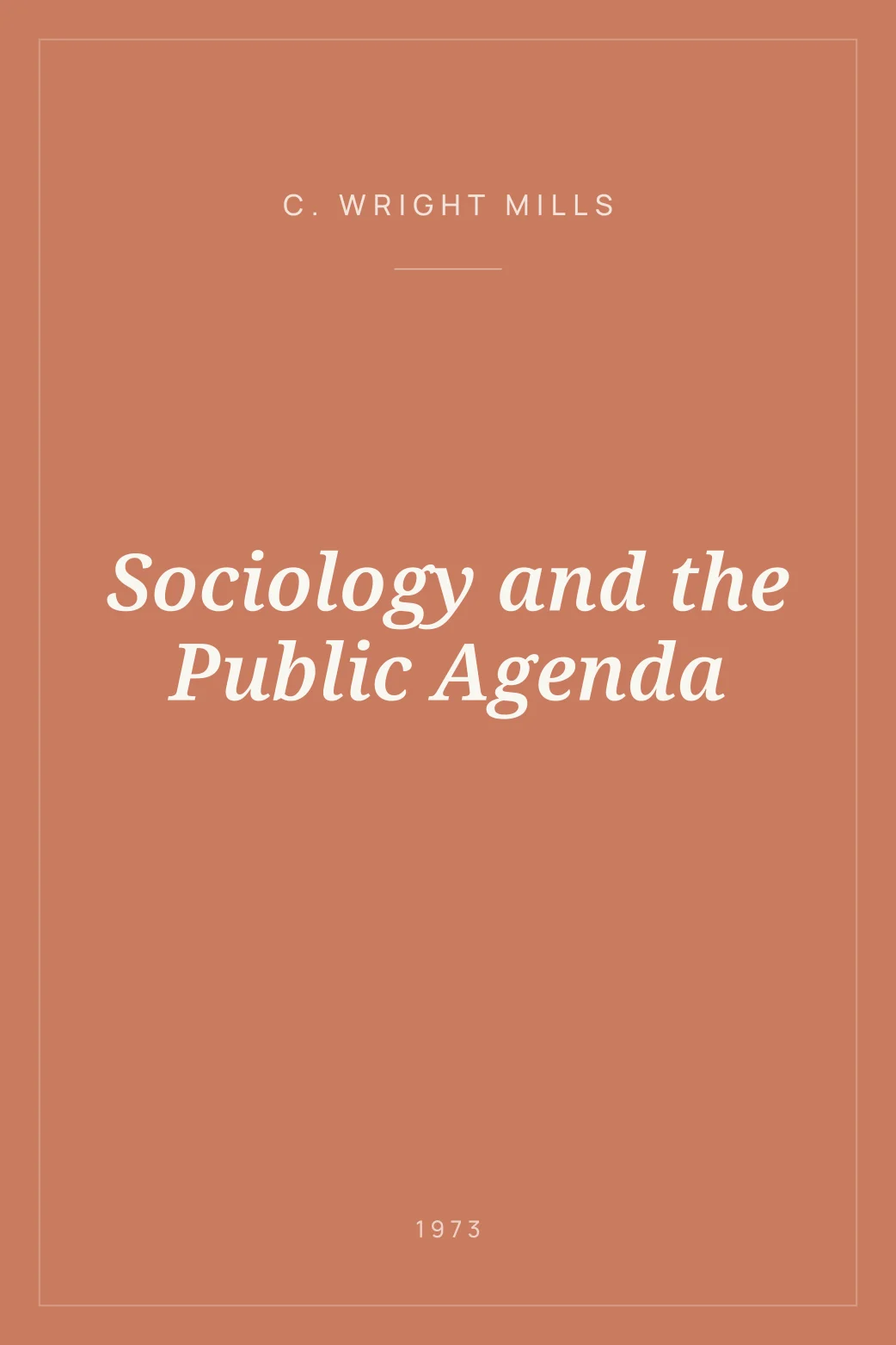 Portada de Sociology and the Public Agenda