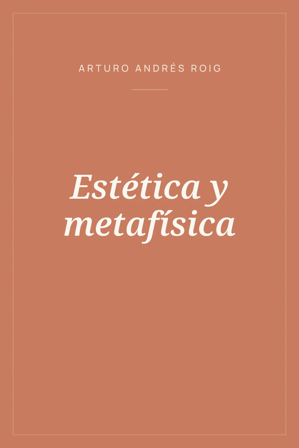 Portada de Estética y metafísica