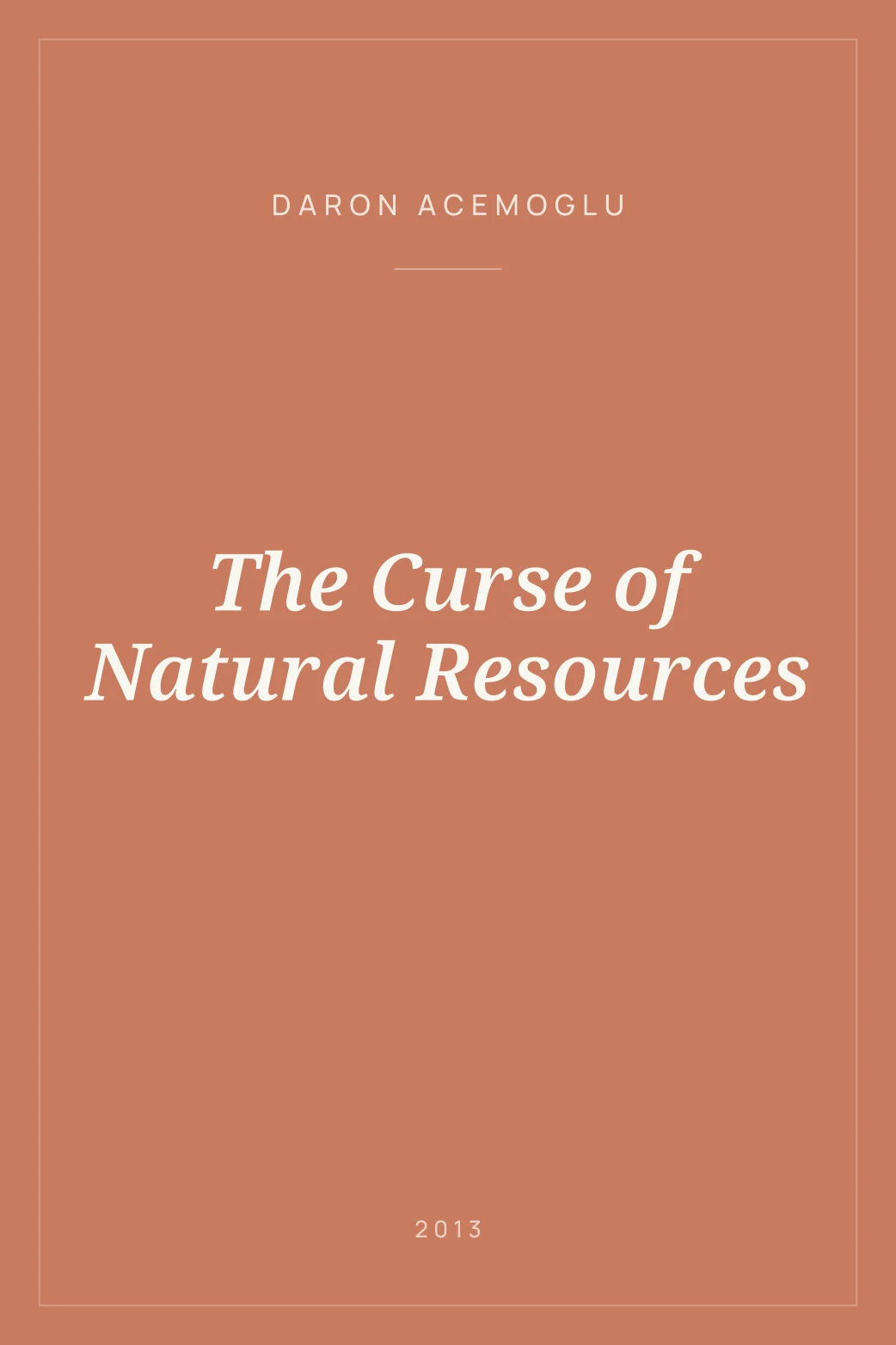Portada de The Curse of Natural Resources