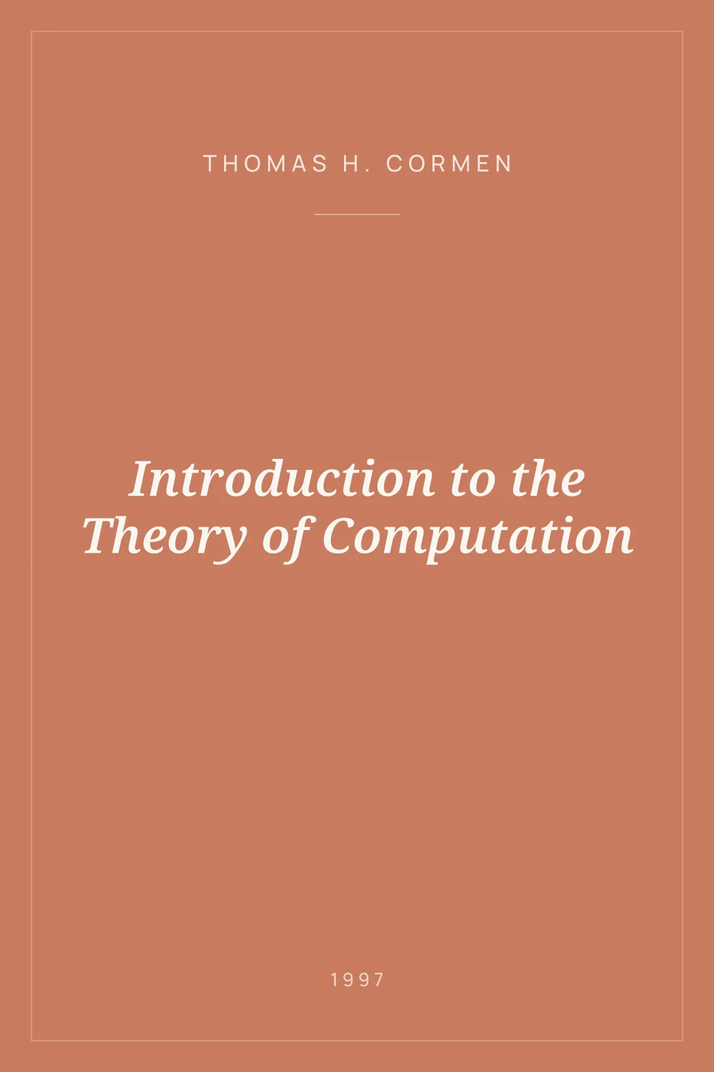 Portada de Introduction to the Theory of Computation