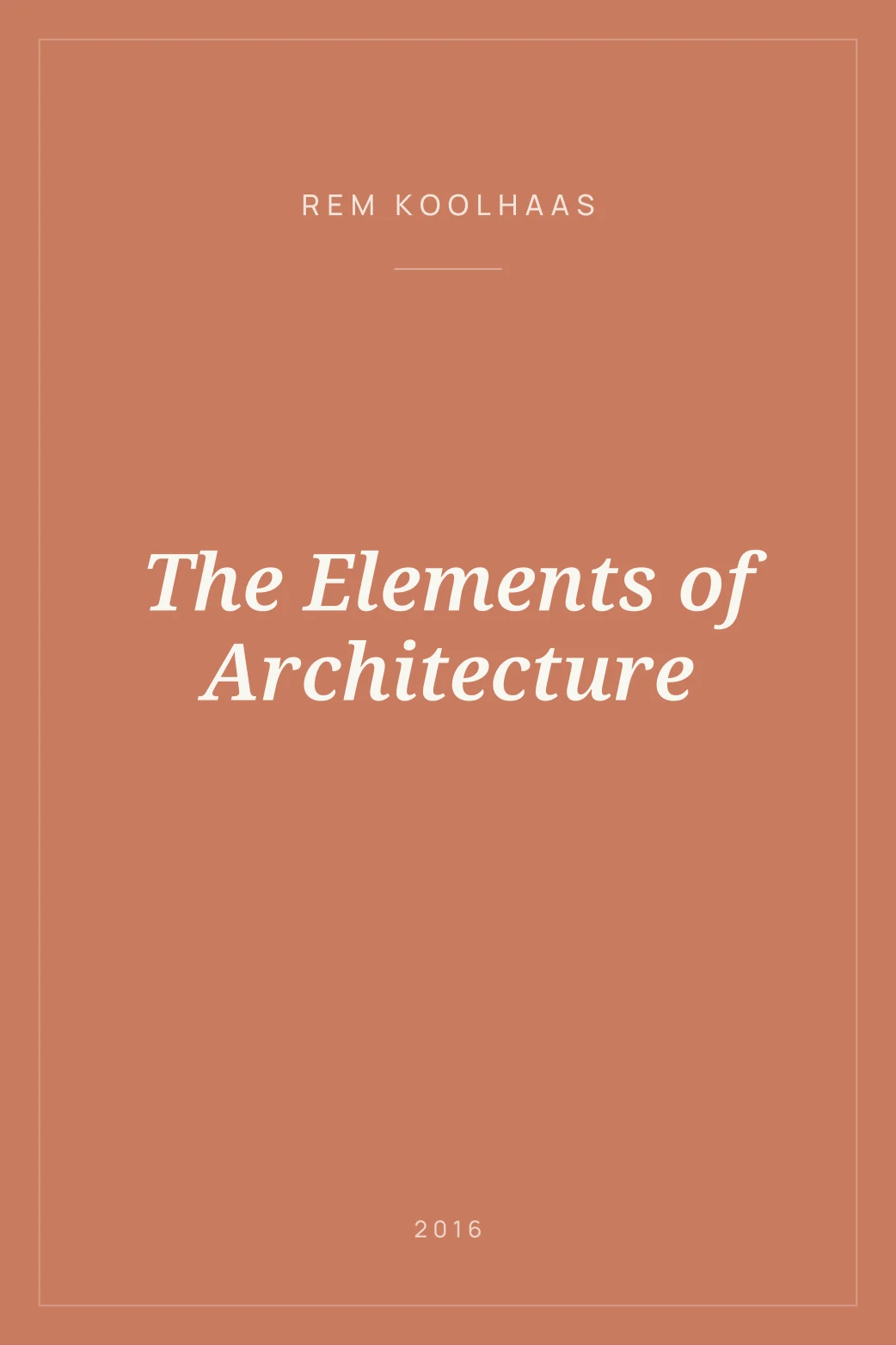 Portada de The Elements of Architecture
