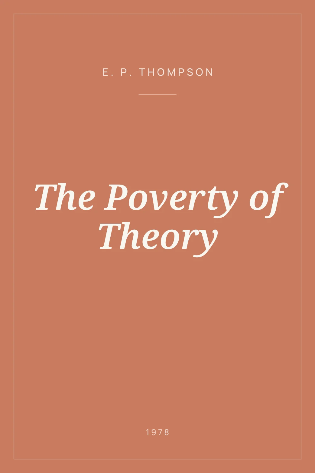 Portada de The Poverty of Theory