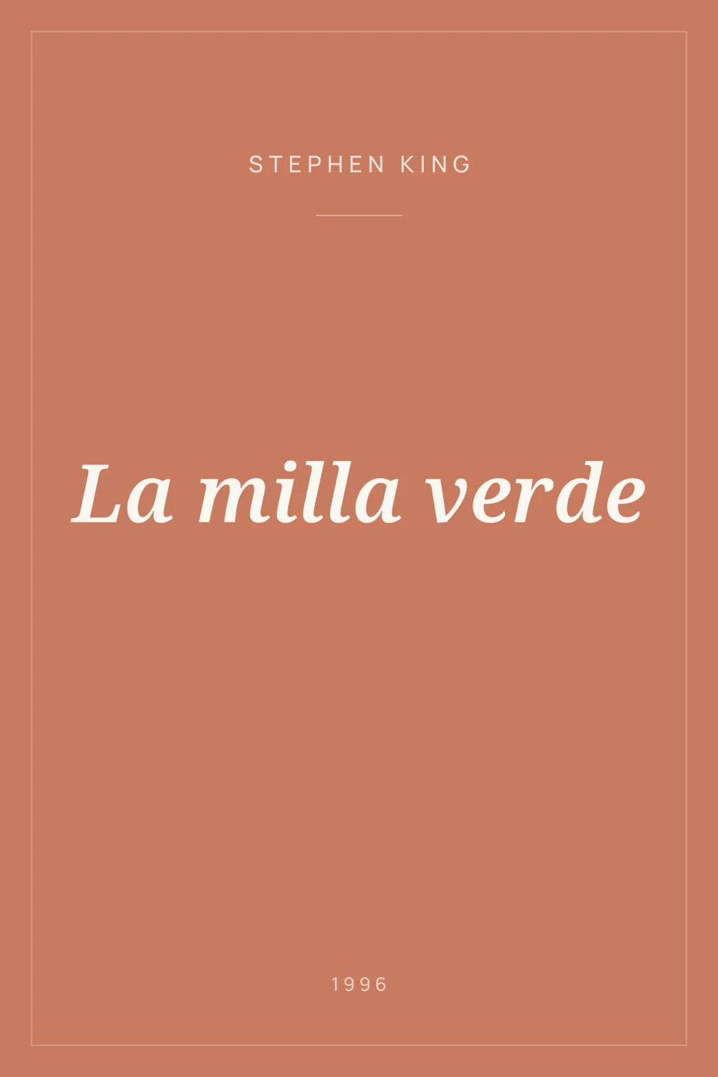 Portada de La milla verde