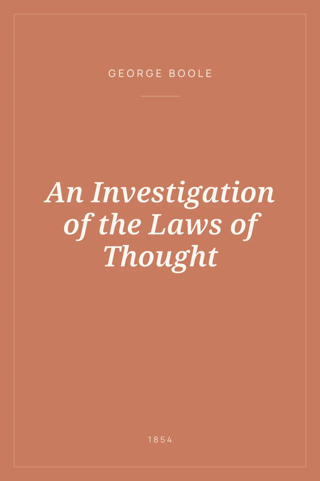 Portada de An Investigation of the Laws of Thought