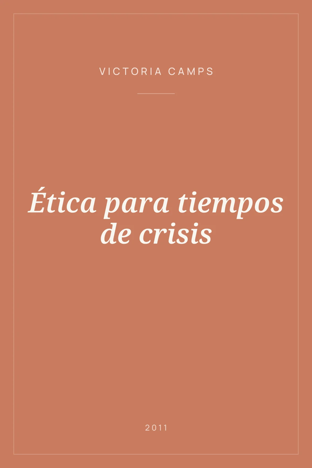 Portada de Ética para tiempos de crisis