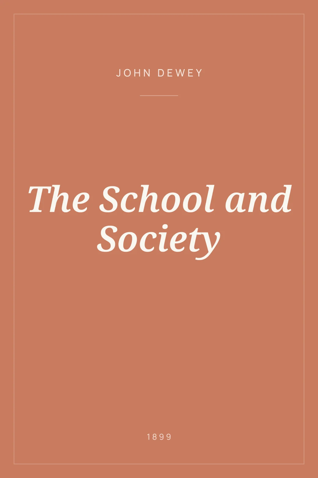 Portada de The School and Society