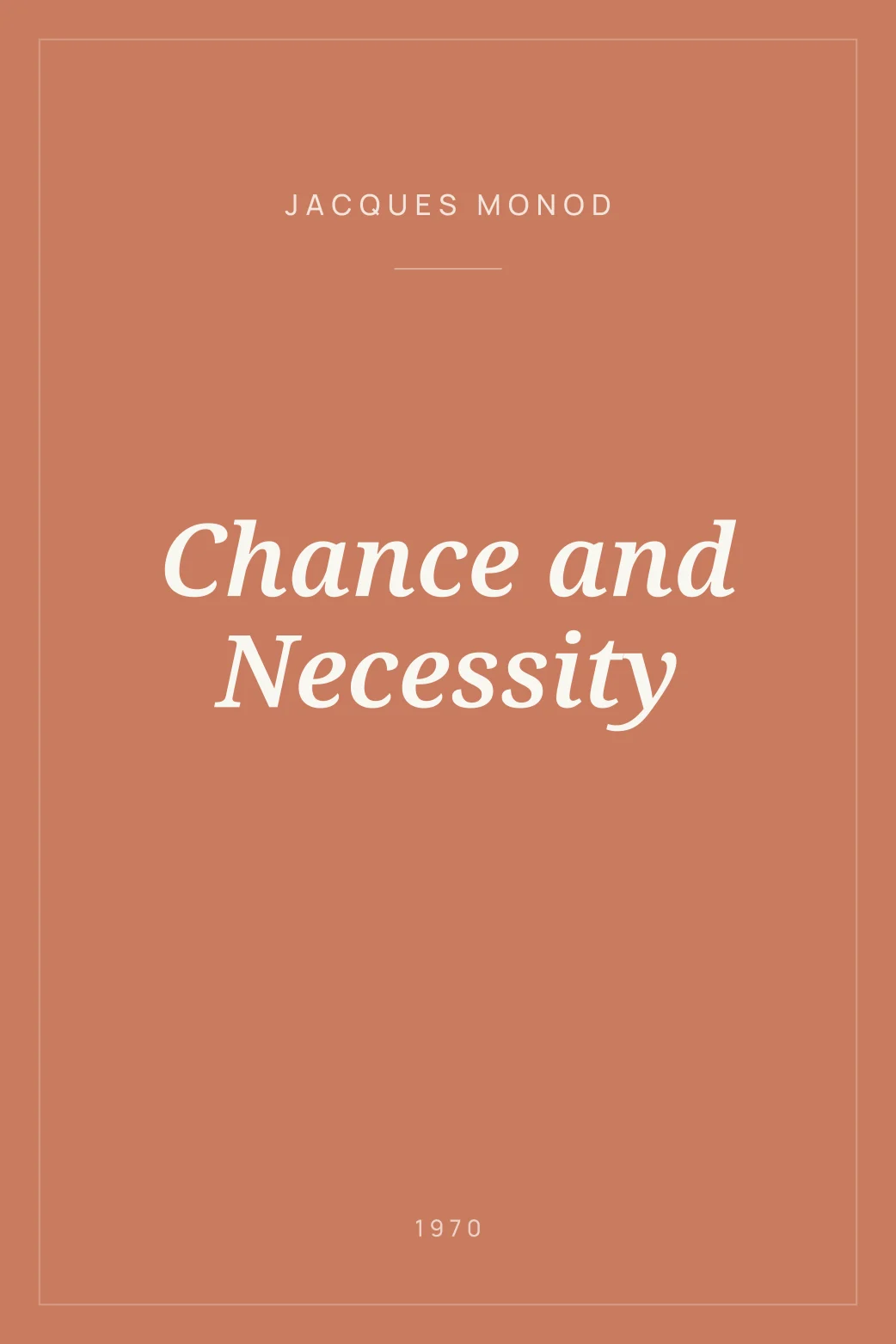Portada de Chance and Necessity