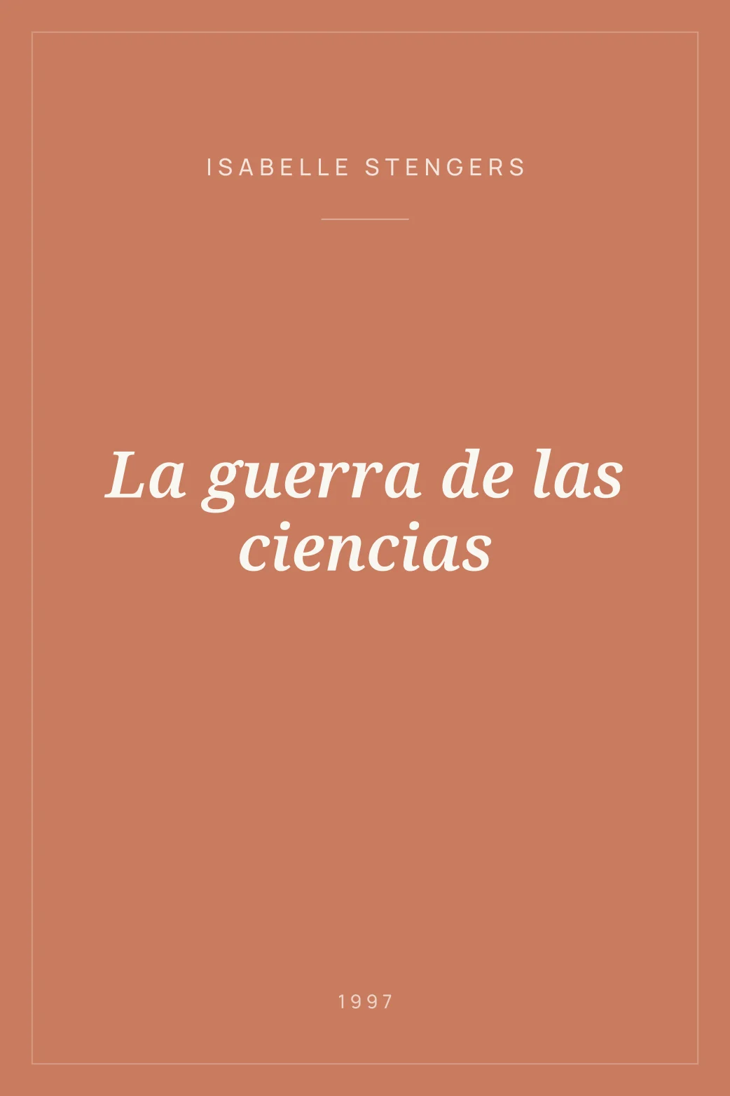 Portada de La guerra de las ciencias