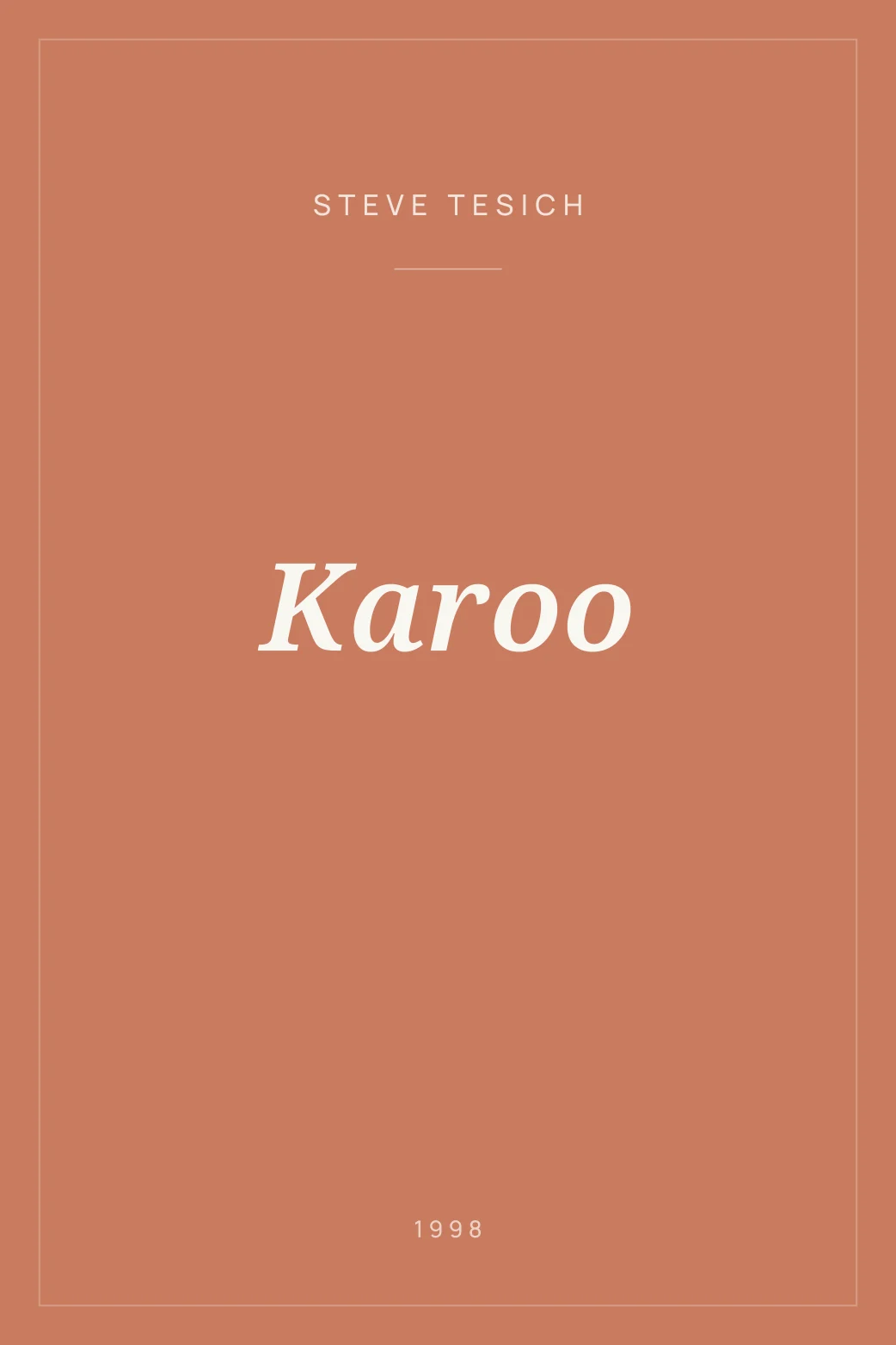 Portada de Karoo