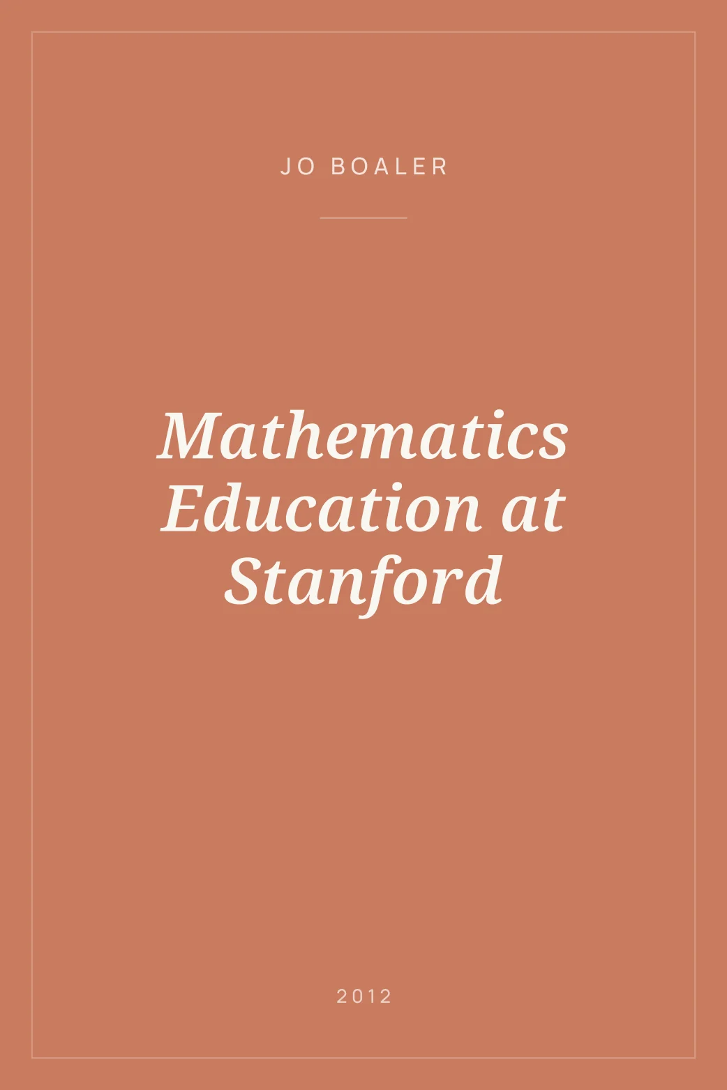 Portada de Mathematics Education at Stanford