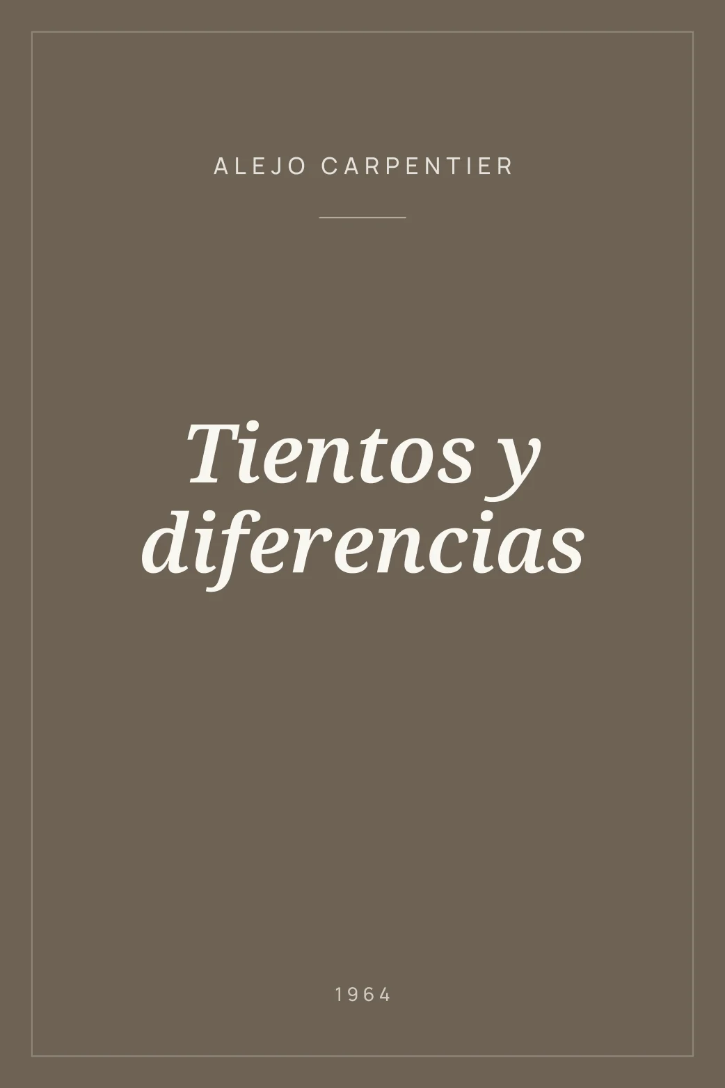 Portada de Tientos y diferencias